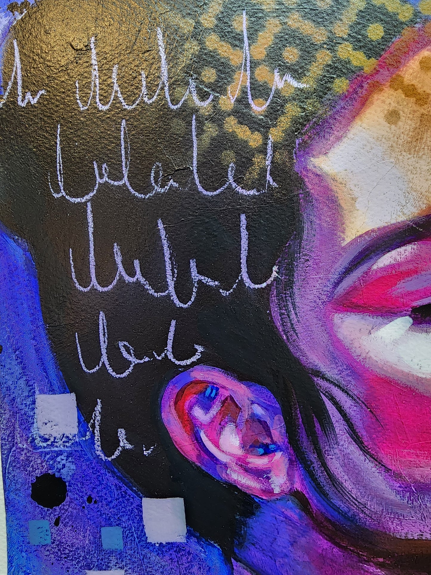 upclose details of painting