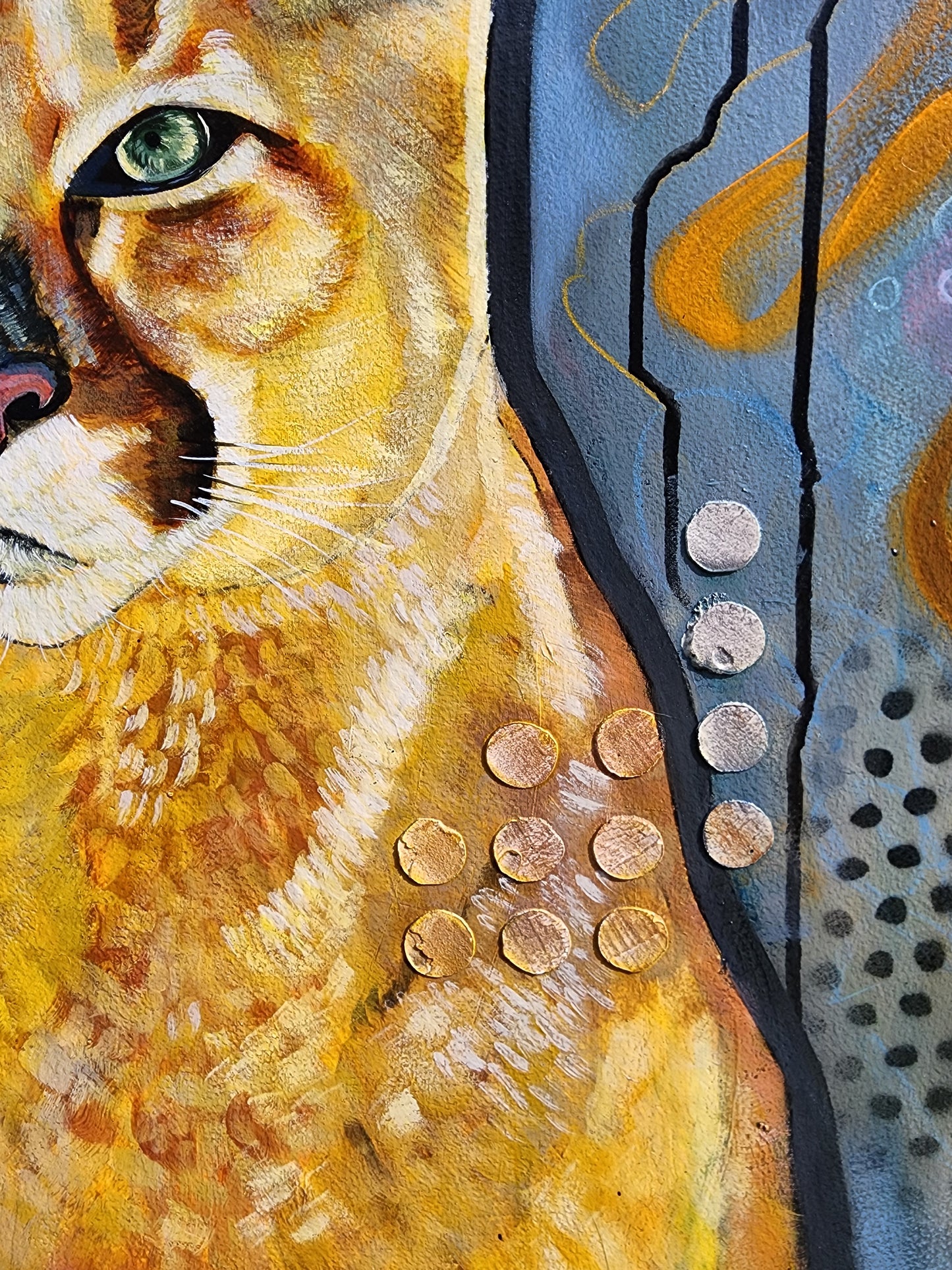 "The Observer" Original Mixed Media Oil Painting