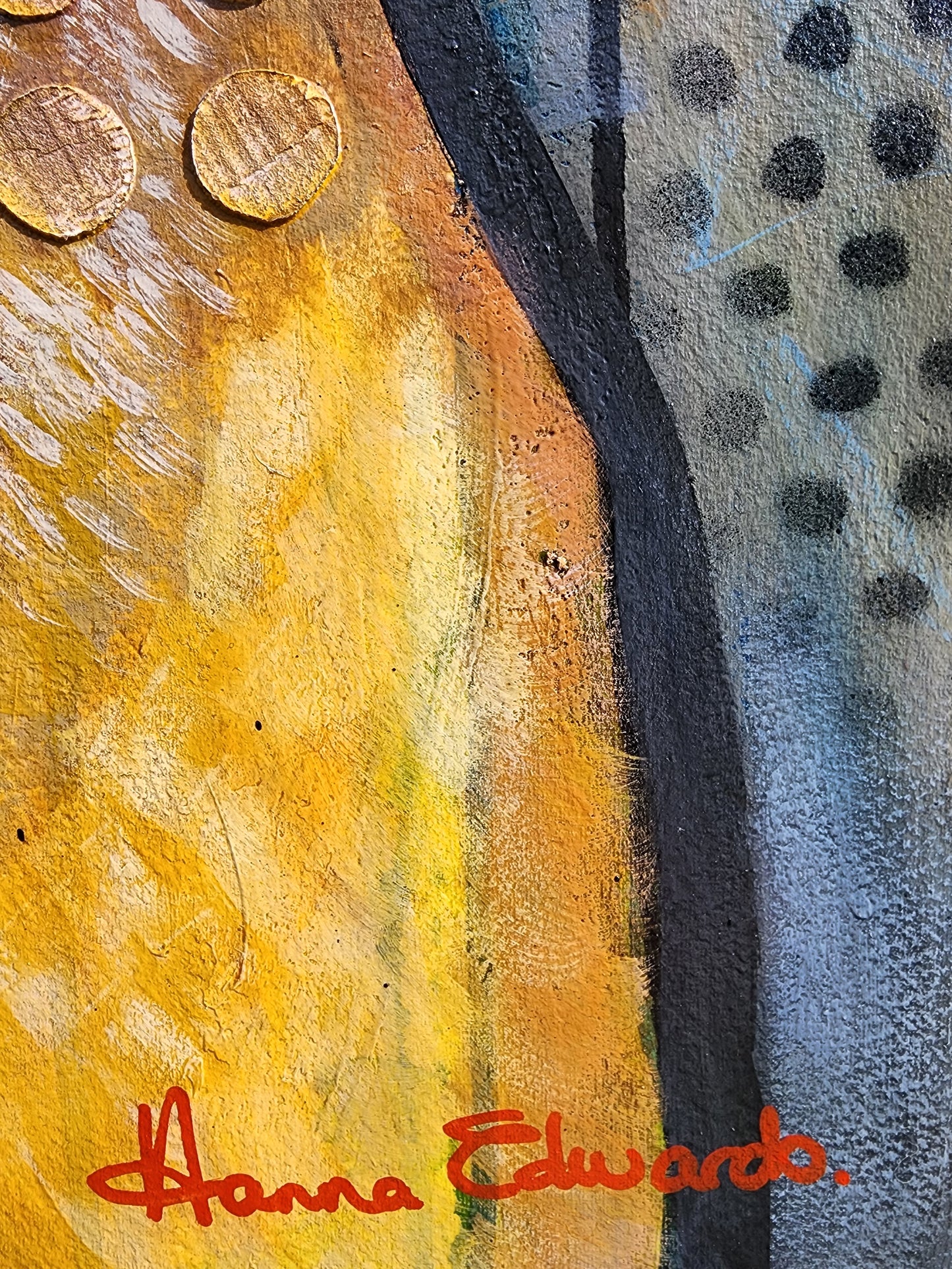 "The Observer" Original Mixed Media Oil Painting