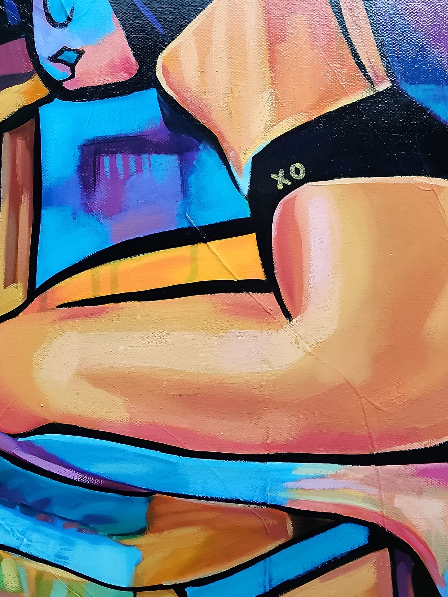 Close up details of painting