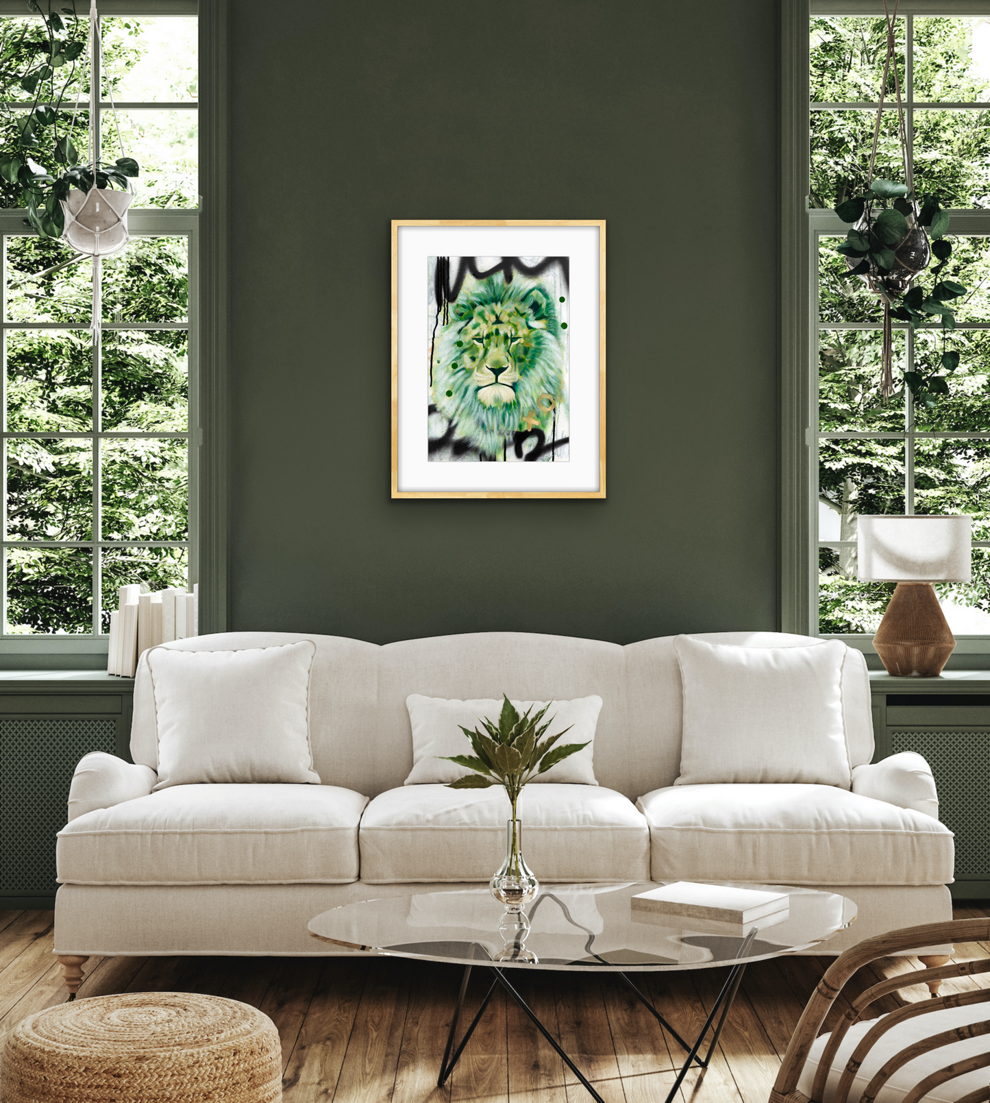 Styled scene painting in mock up frame