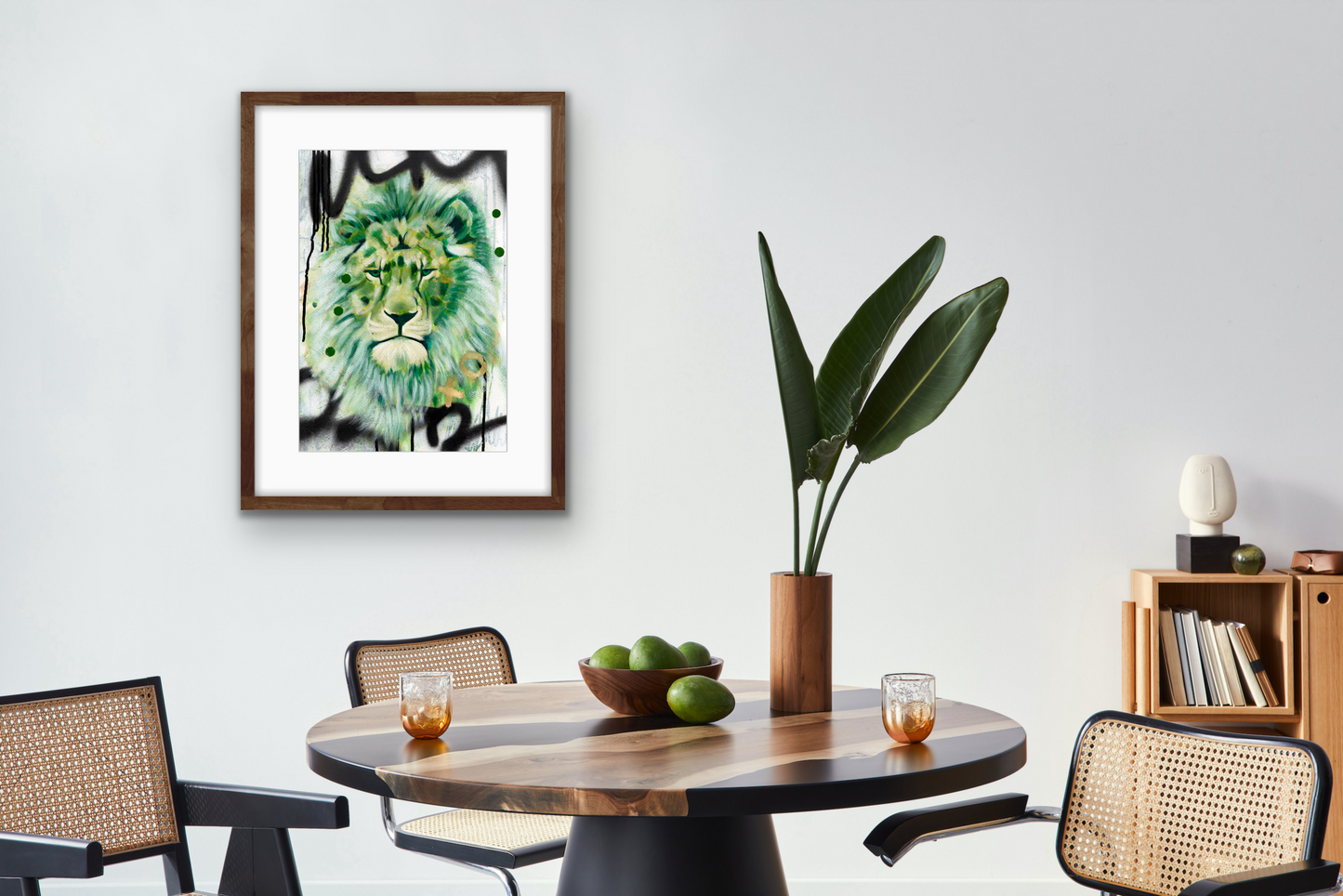 Styled scene painting in mock up frame