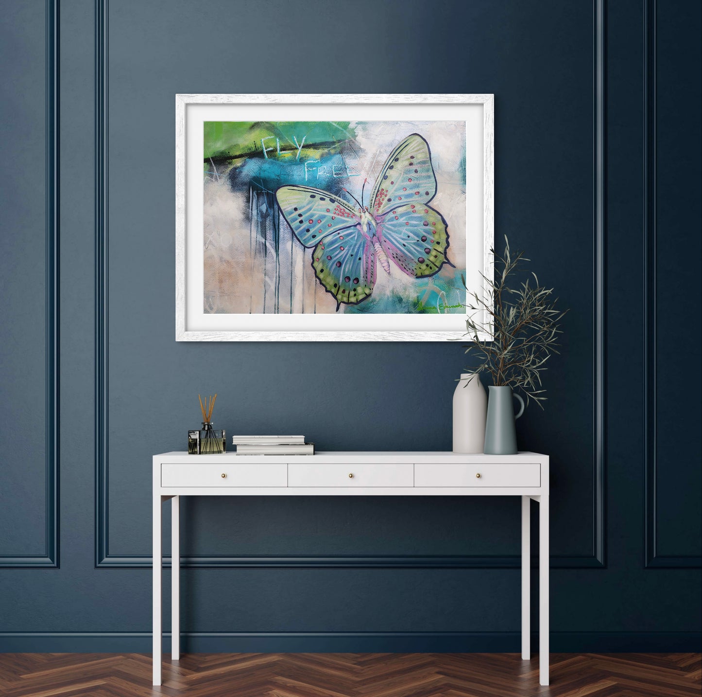"Fly Free" Original Mixed Media Oil Painting