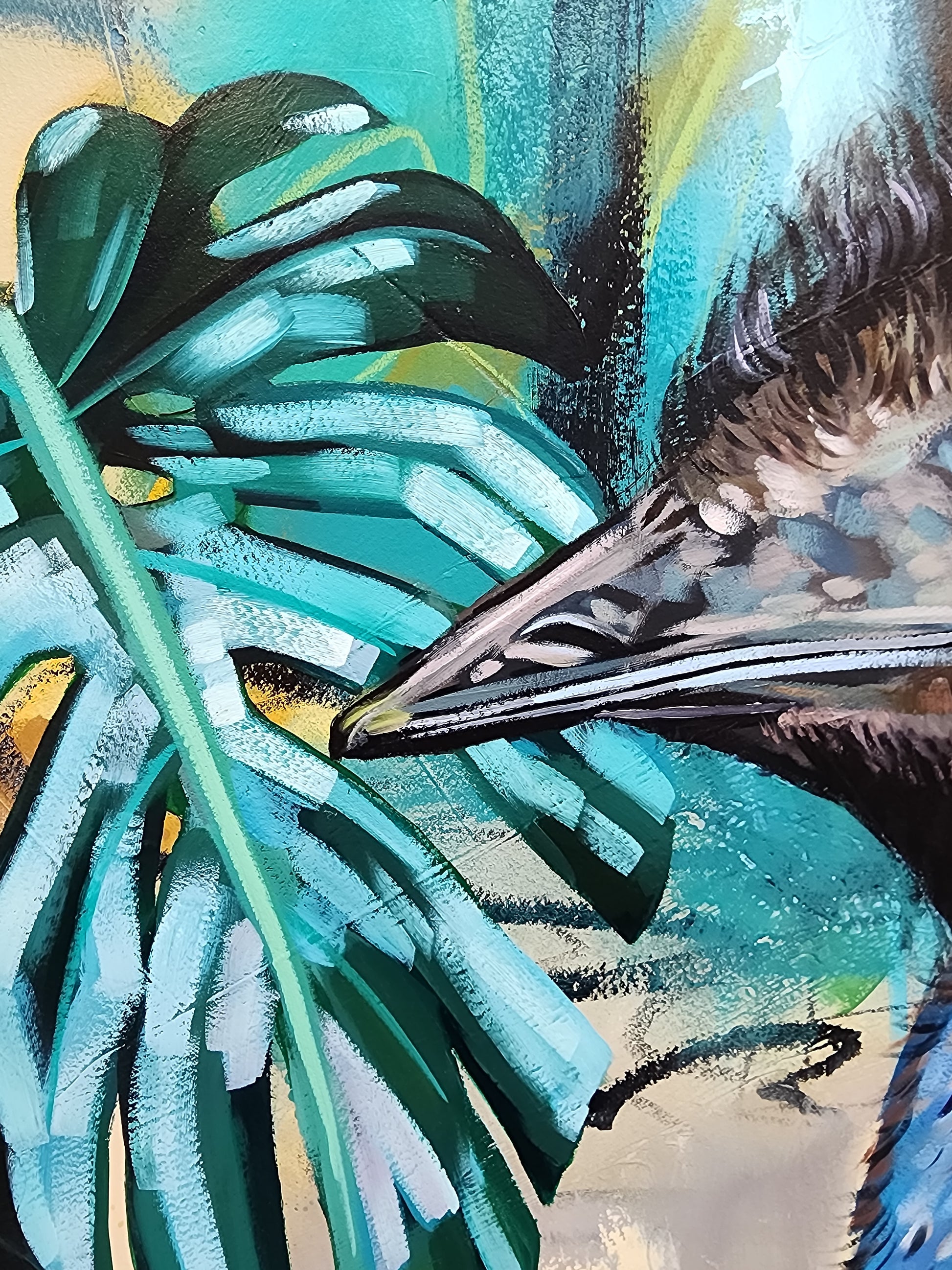 upclose details of painting