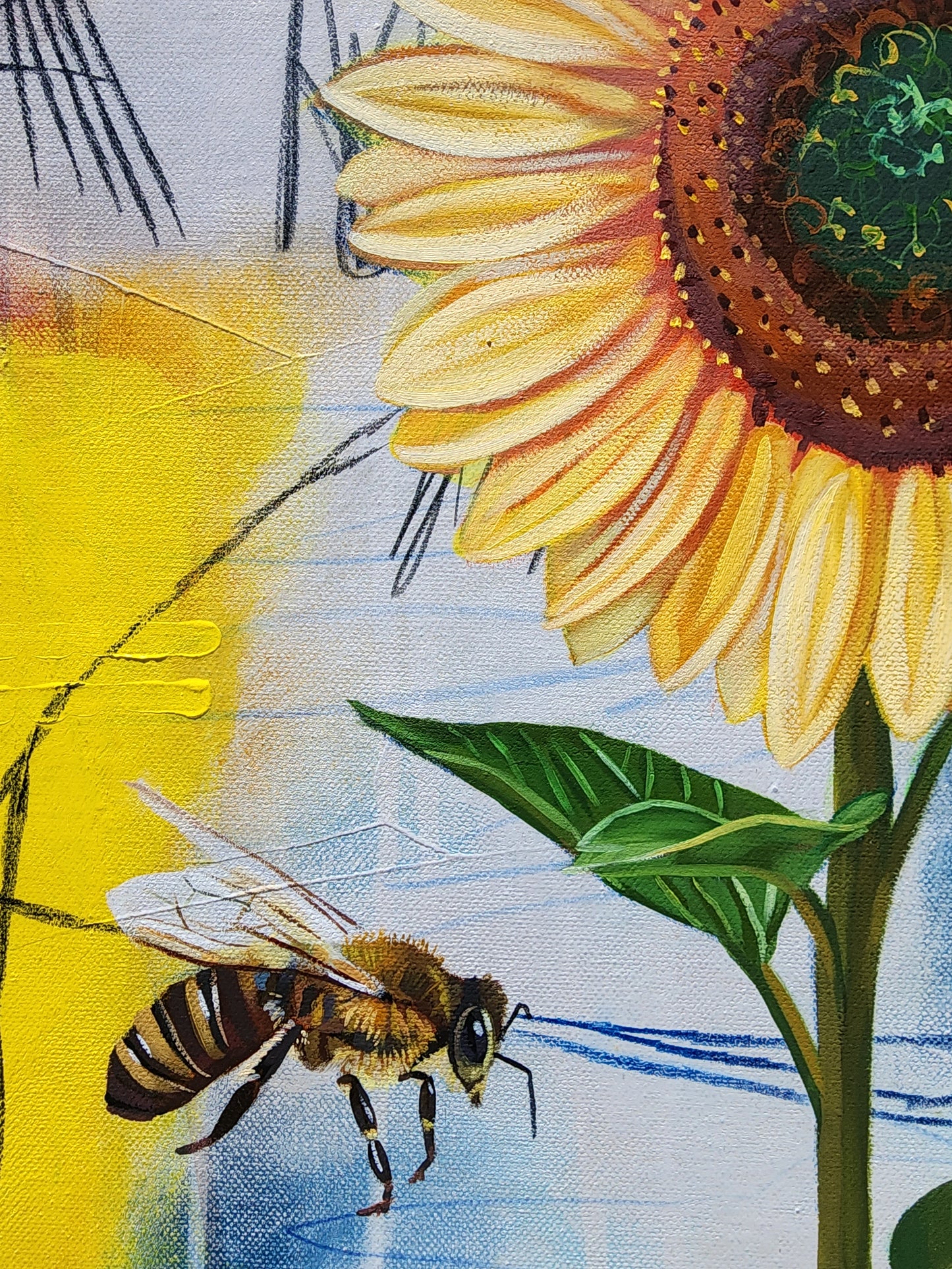"Happy Days" Original Mixed Media Oil Painting