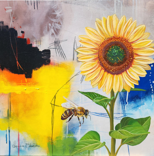 "Happy Days" Original Mixed Media Oil Painting