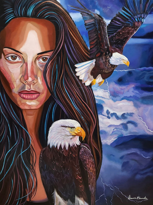 "Rise Above the Storm" Original Mixed Media Oil Painting  on Canvas