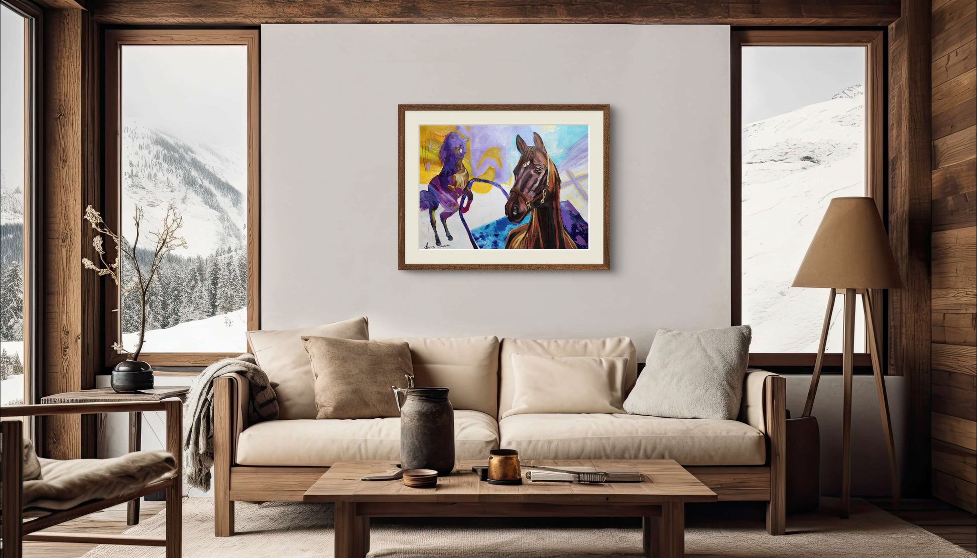 Styled scene picture in mock up frame