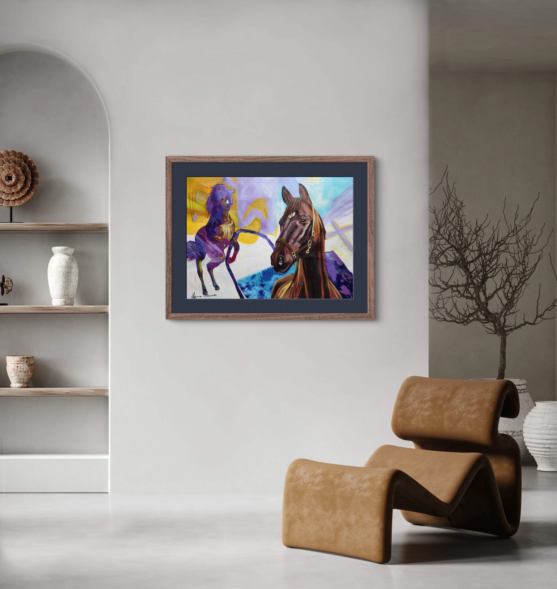 Styled scene picture in mock up frame