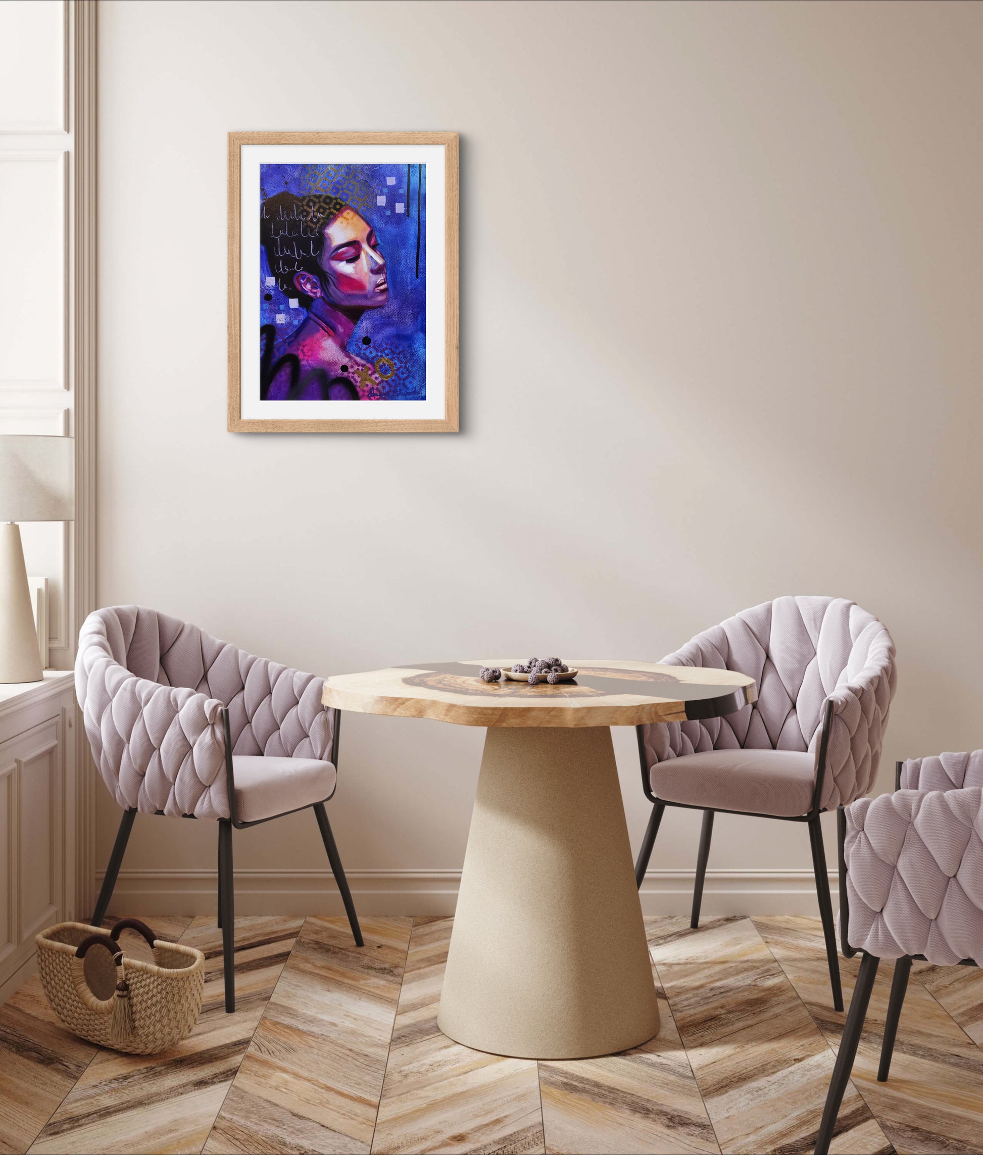 Styled scene picture in mock up frame