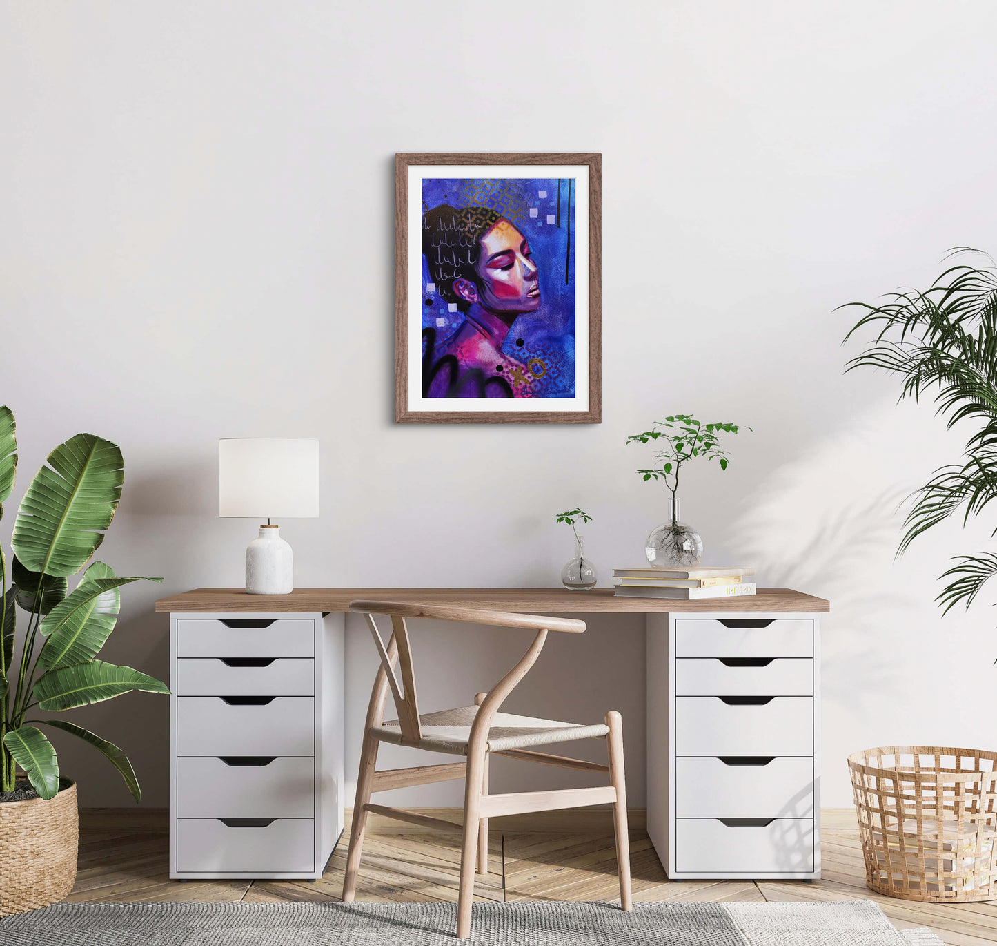 Styled scene picture in mock up frame