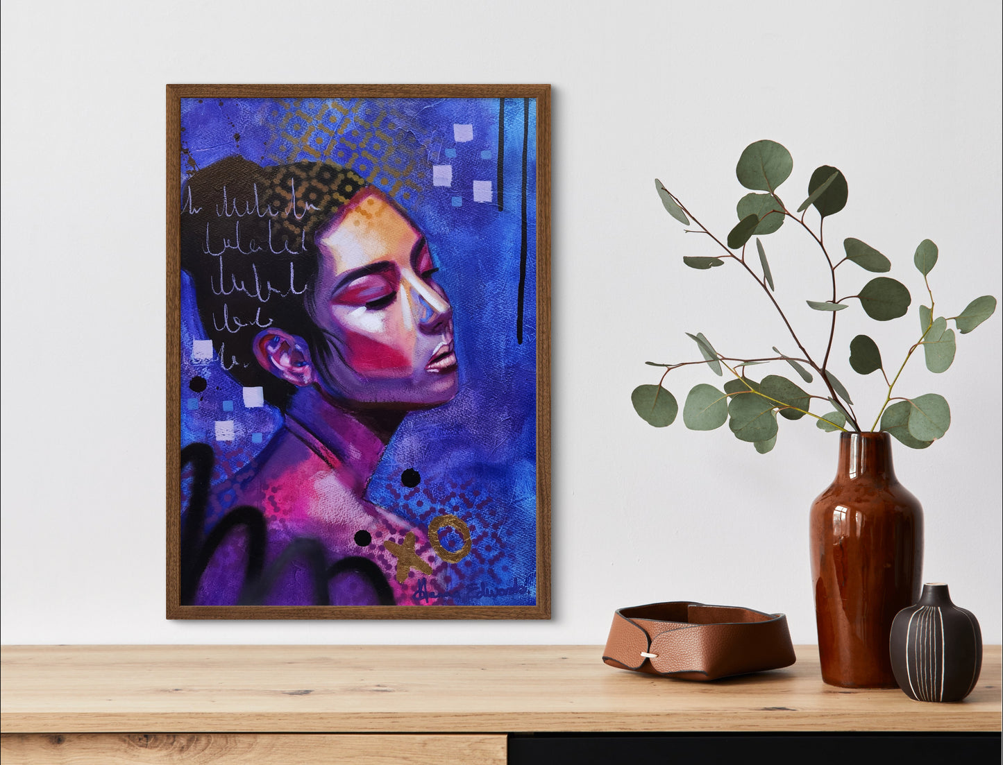 Styled scene picture in mock up frame