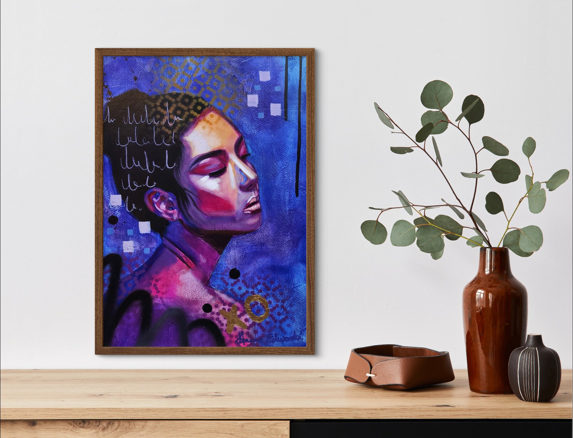Styled scene picture in mock up frame