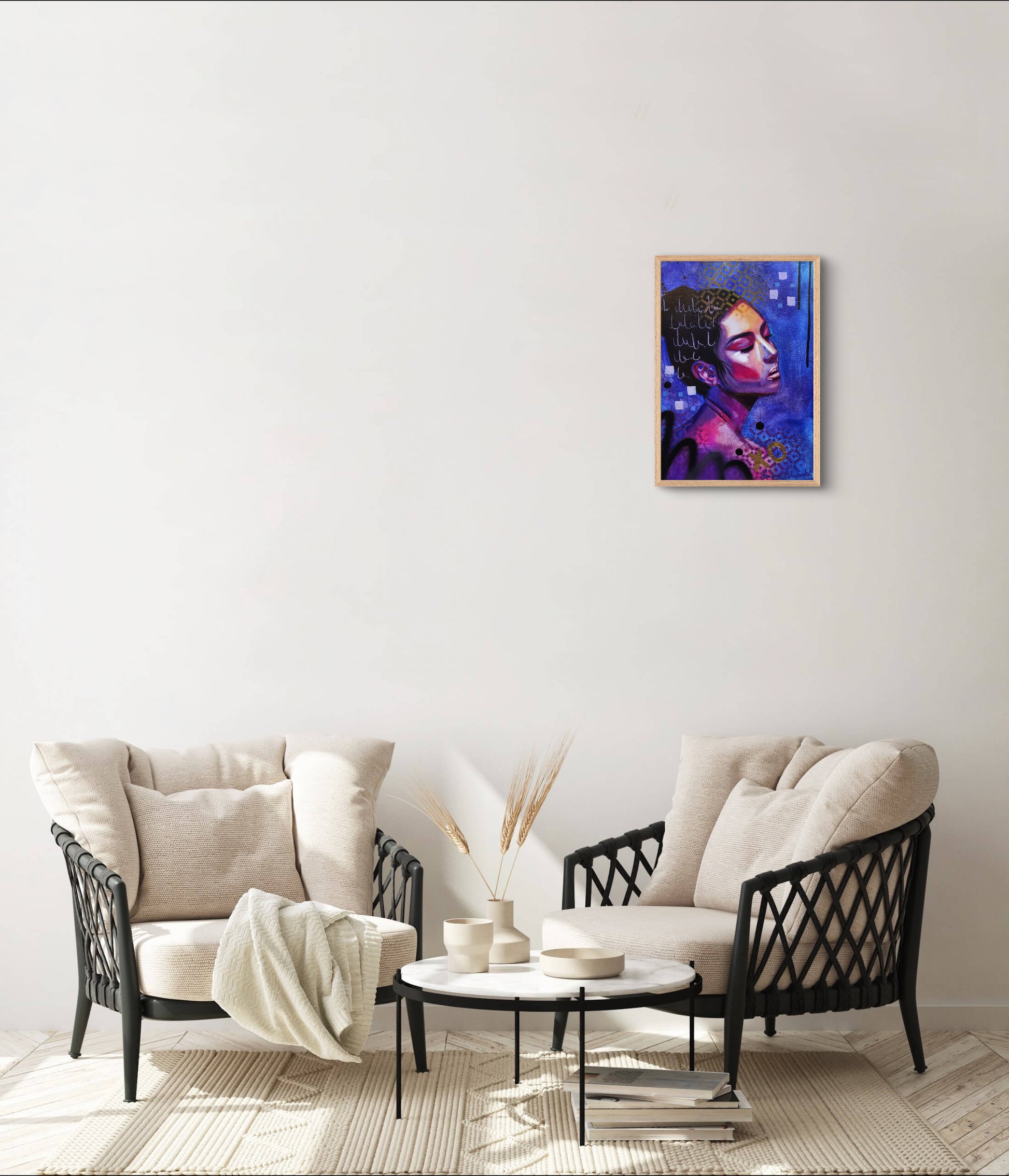 Styled scene picture in mock up frame
