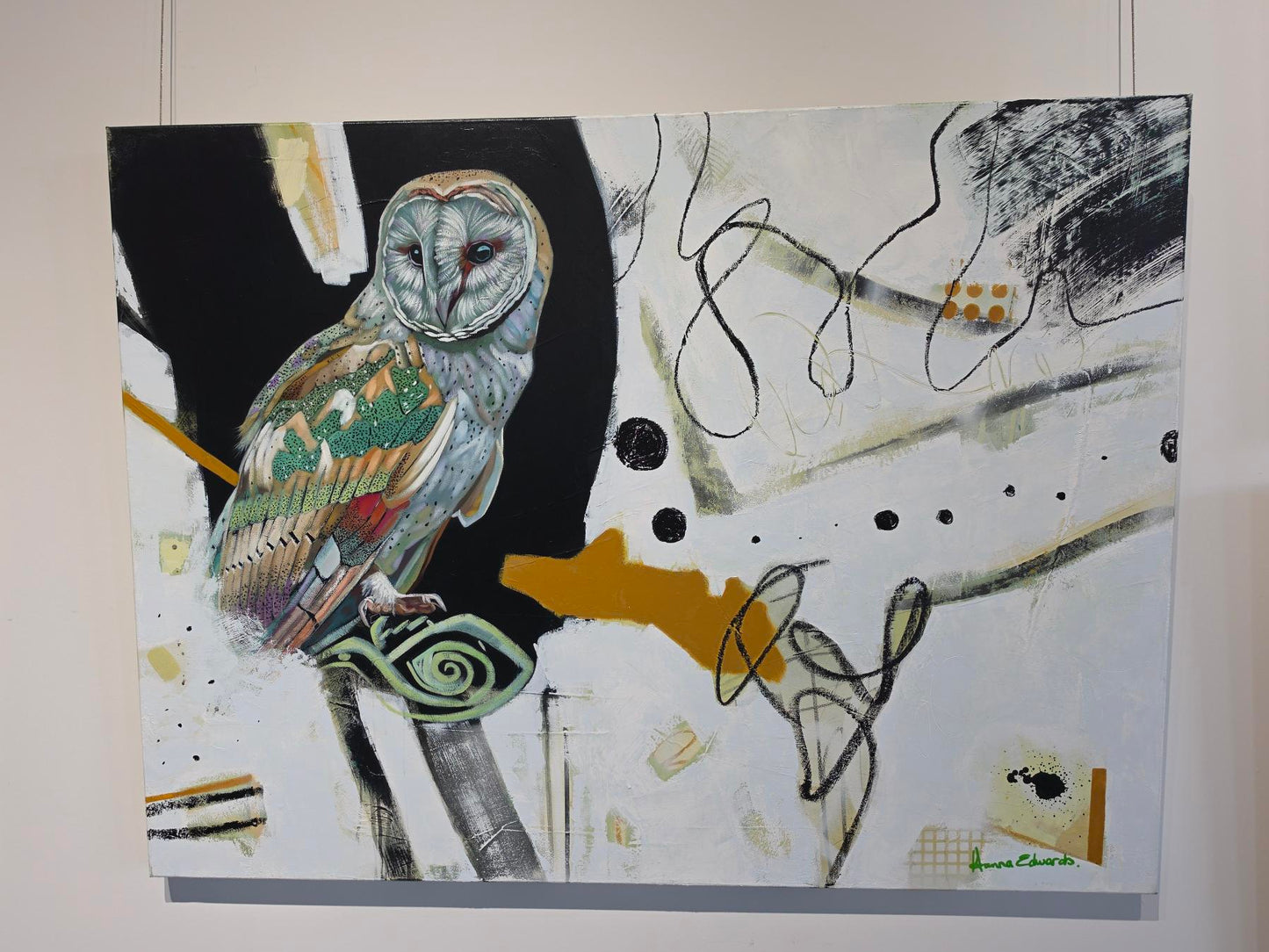 Abstract with owl painting
