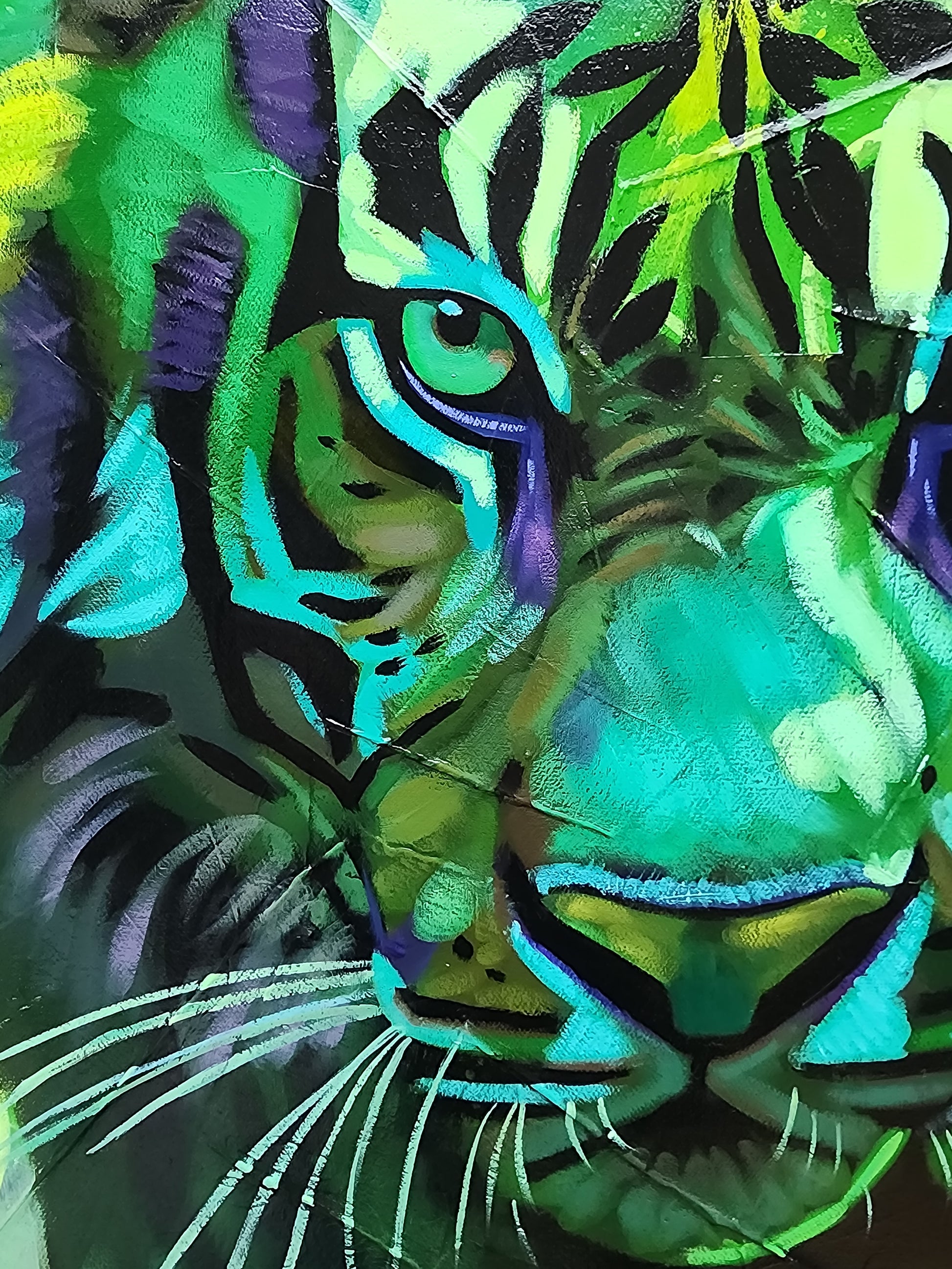 upclose details of painting