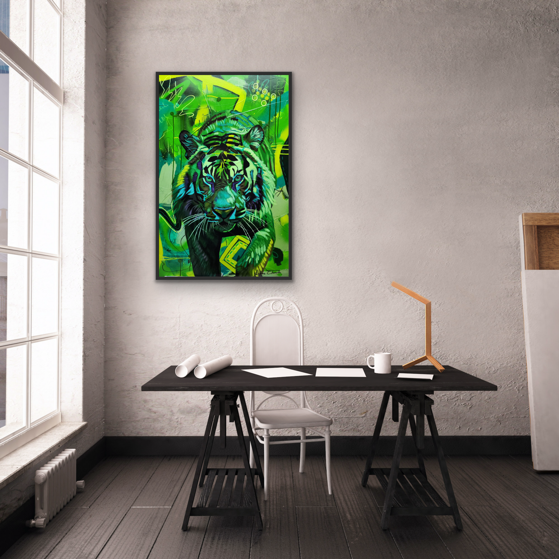 Styled scene picture in mock up frame