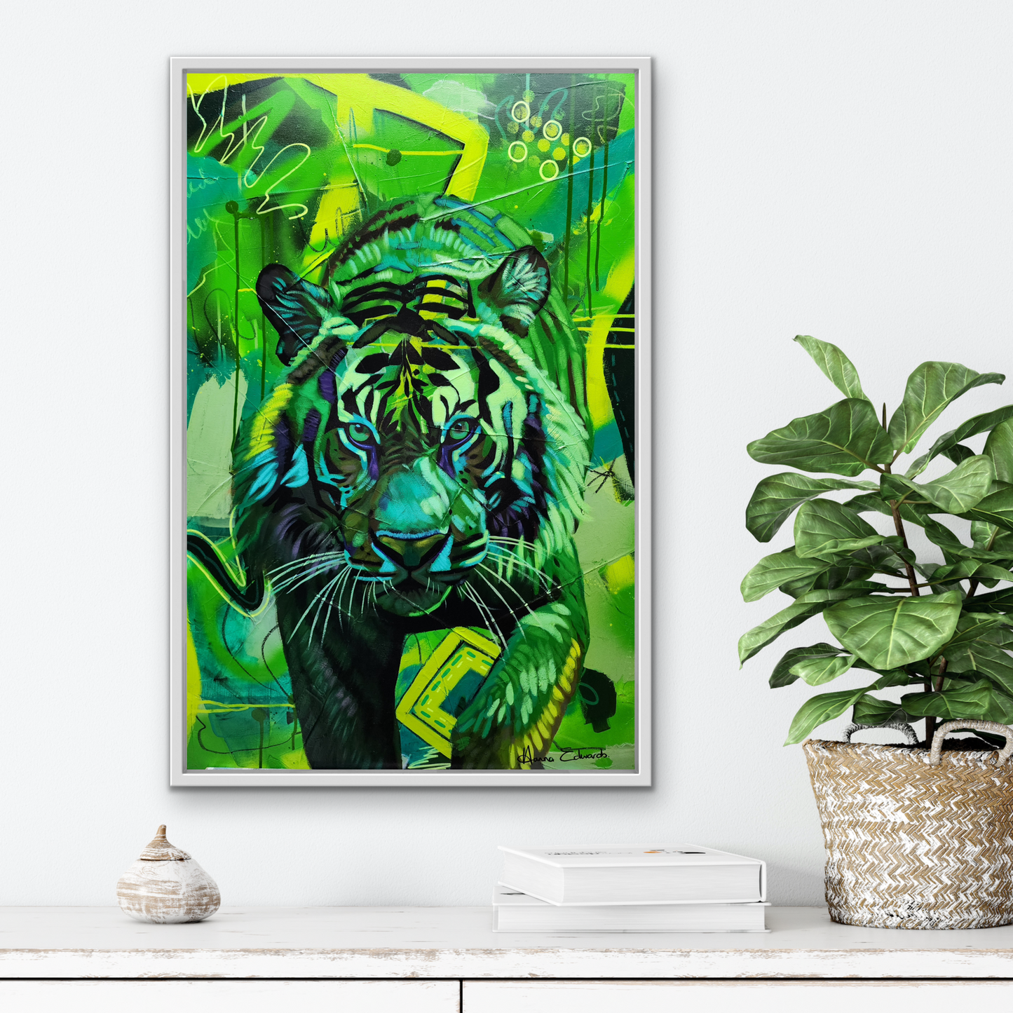 Styled scene picture in mock up frame