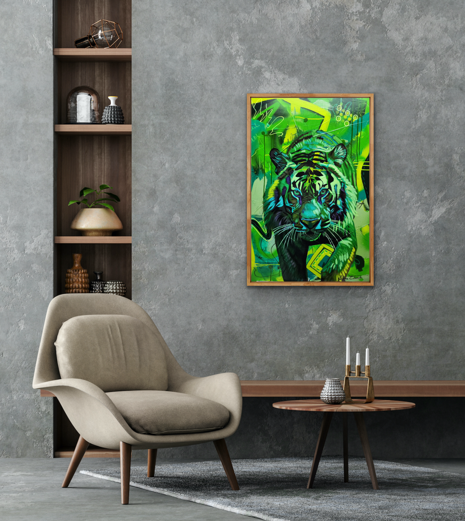 Styled scene picture in mock up frame