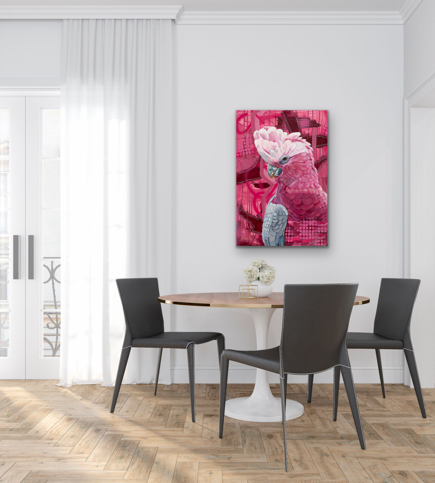 Styled scene painting on wall