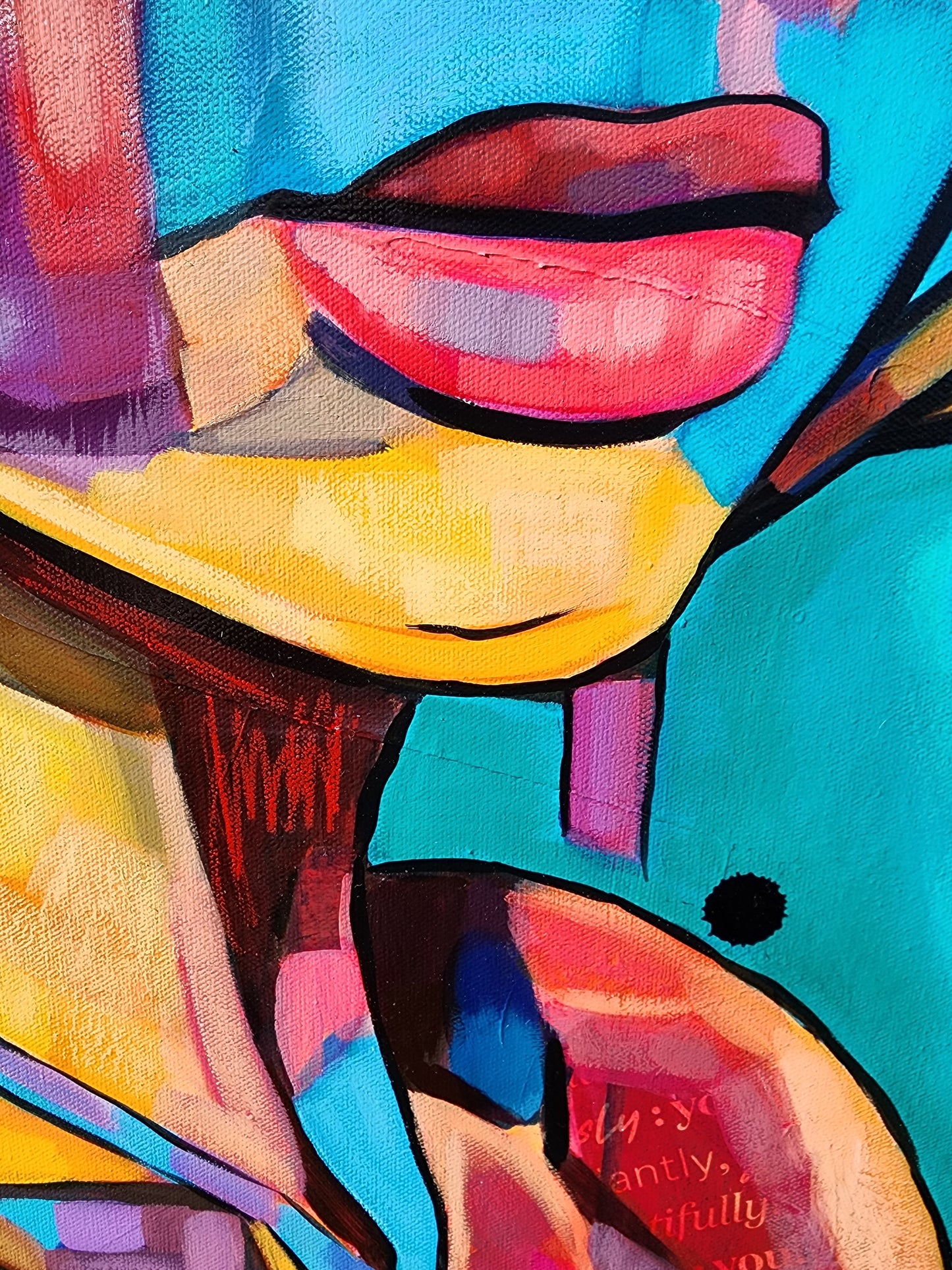 lips, neck and shoulder details 