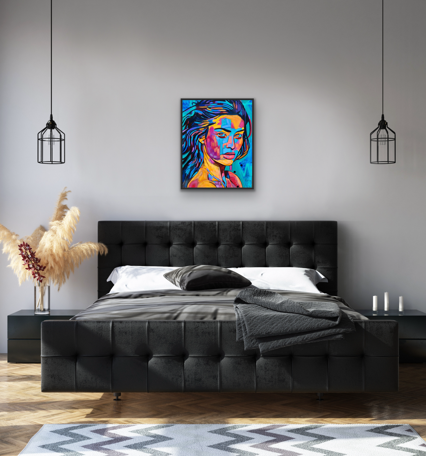 Colourful woman portrait styled scene 2