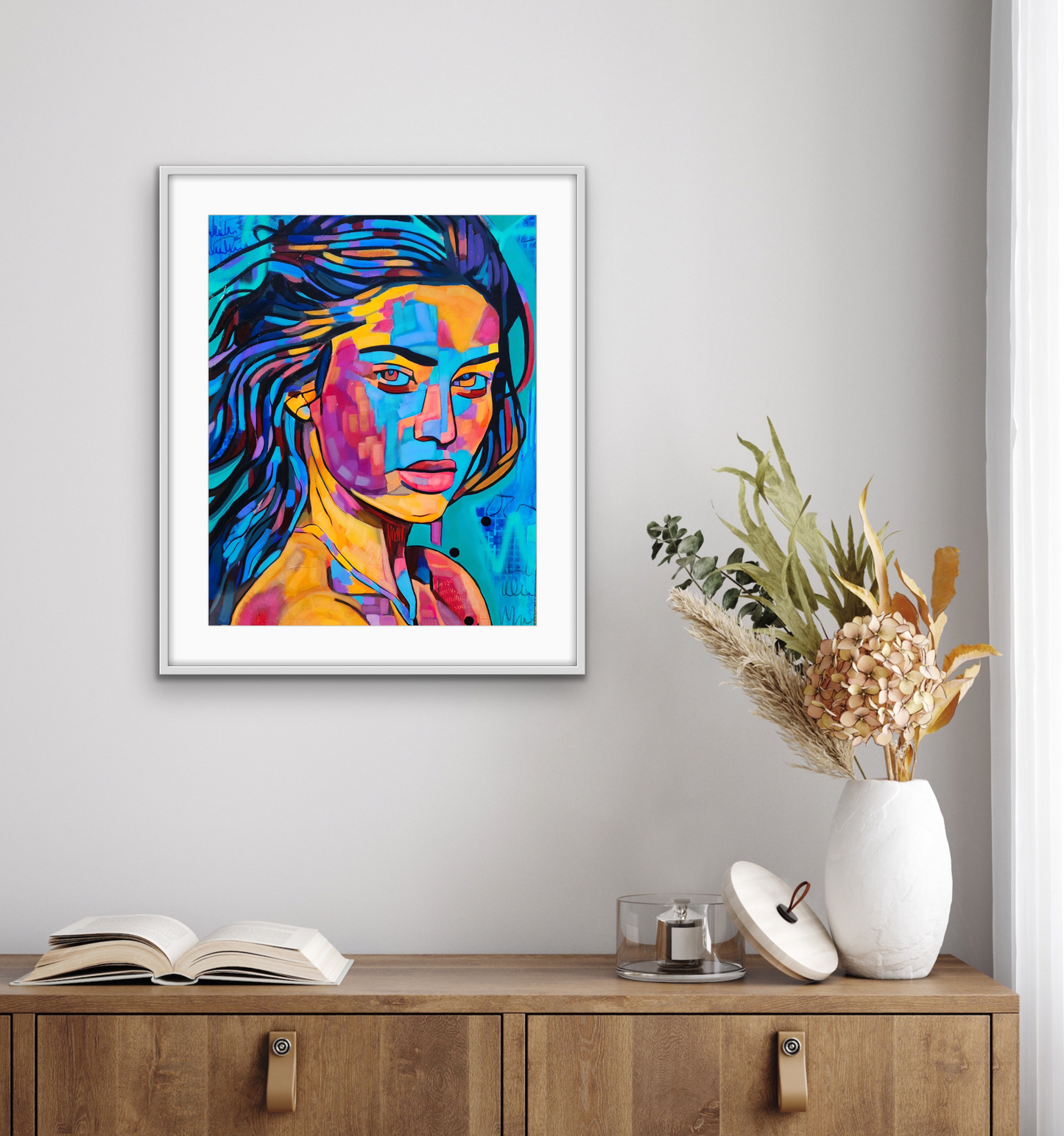 Colourful woman portrait styled scene 2