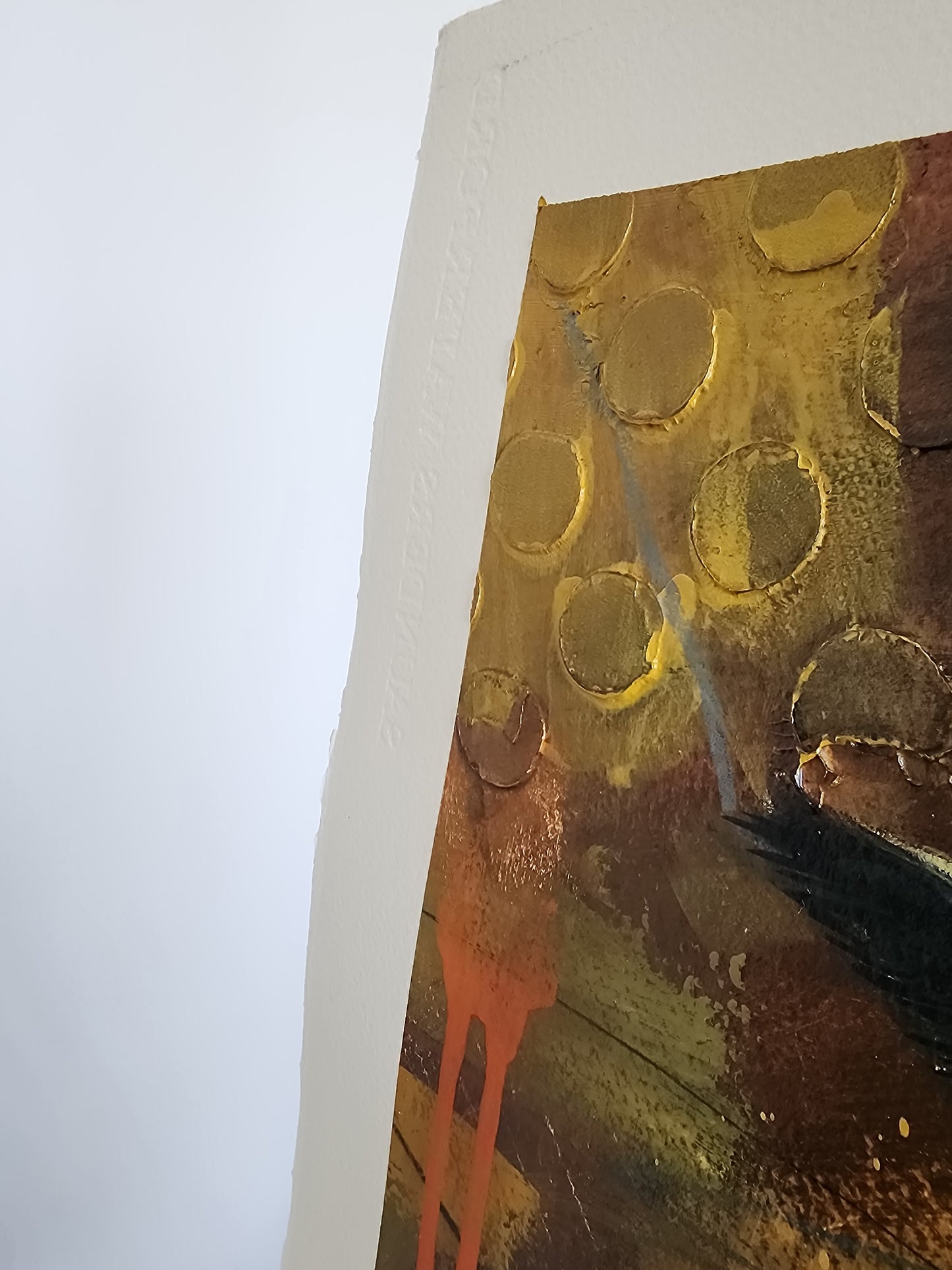 Edges of the painting on paper