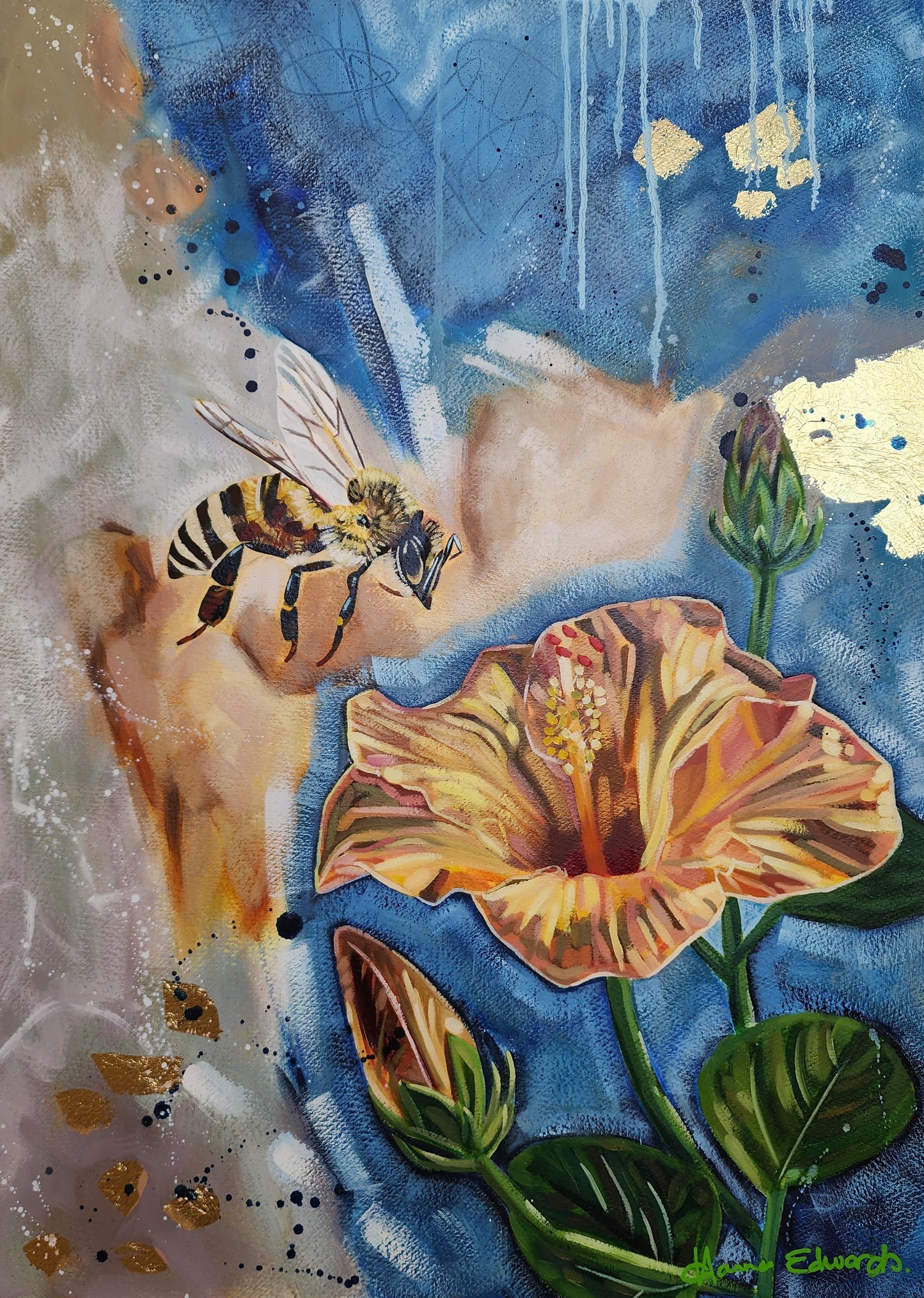 "Transformation" Original Mixed Media Oil Painting