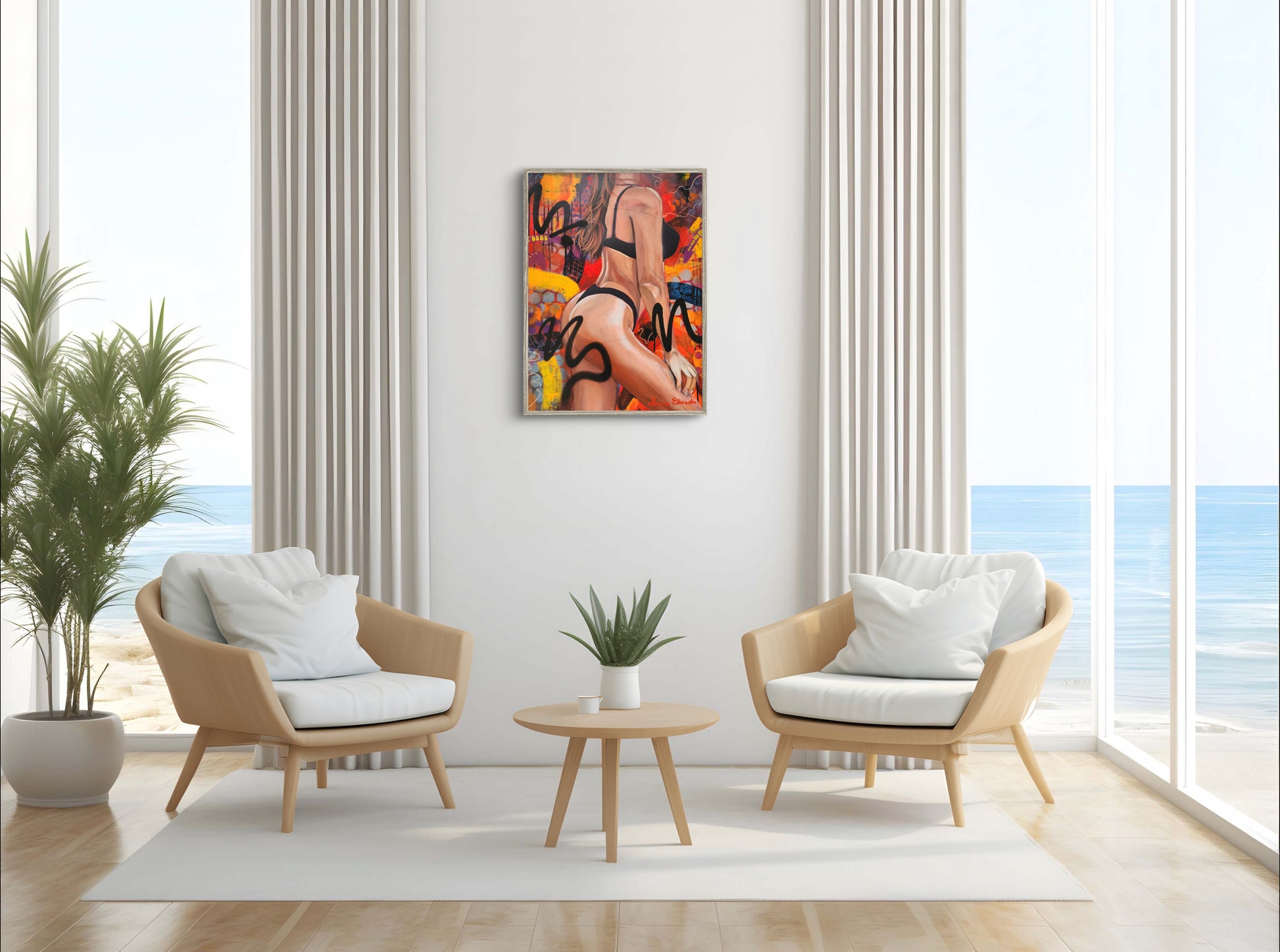 Styled scene picture in mock up frame