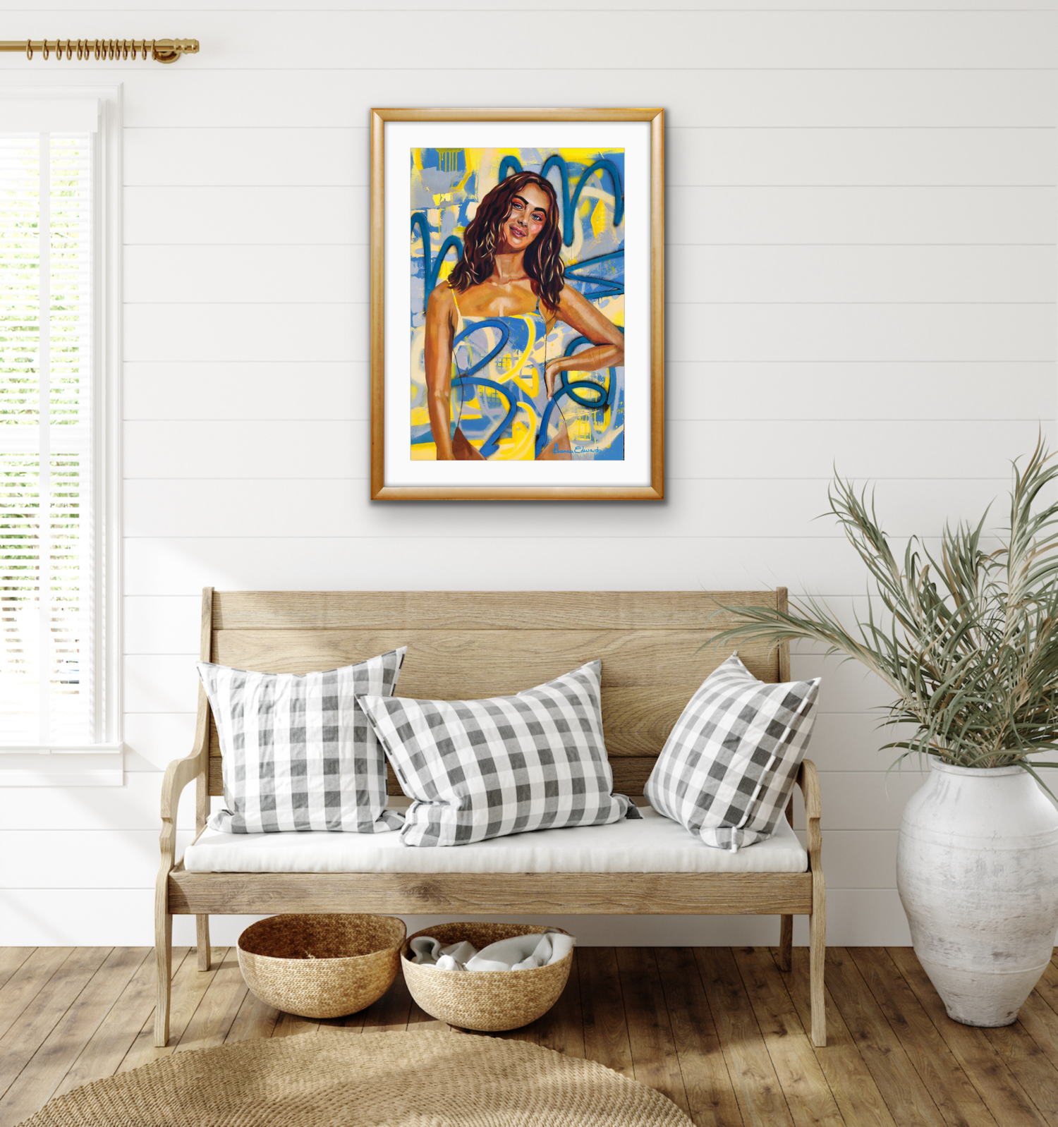 Styled scene picture in mock up frame