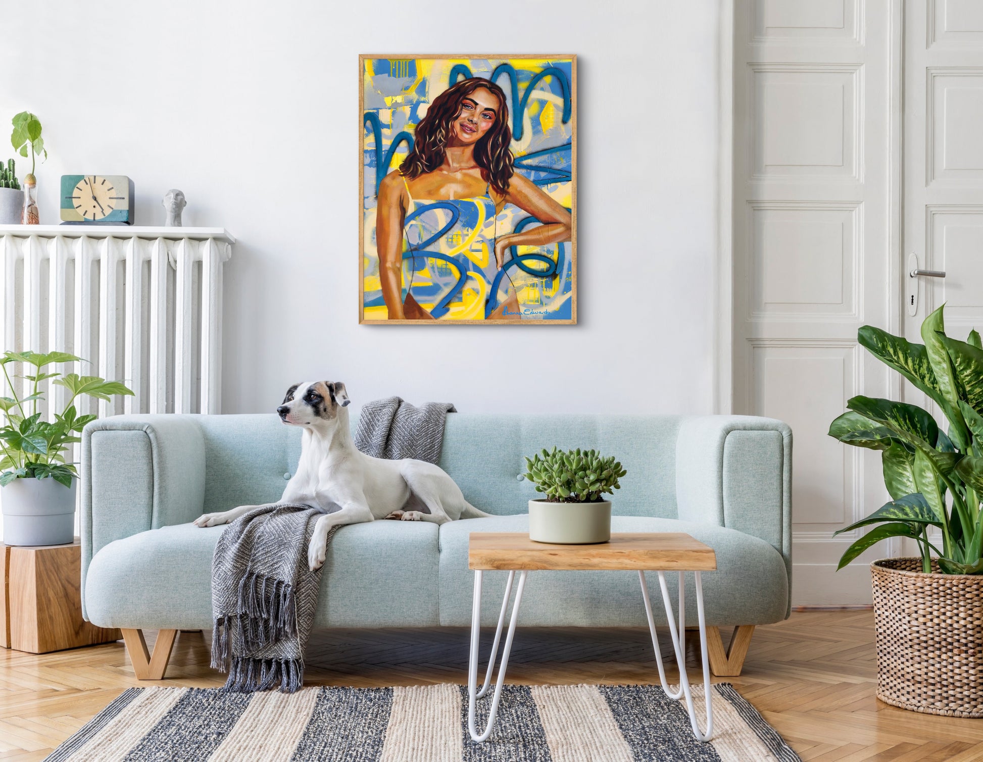 Styled scene picture in mock up frame
