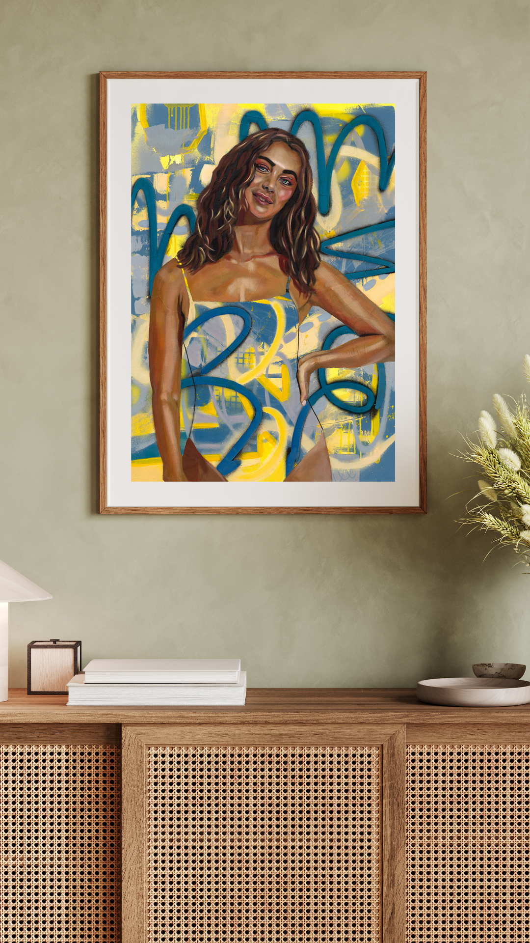 Styled scene picture in mock up frame