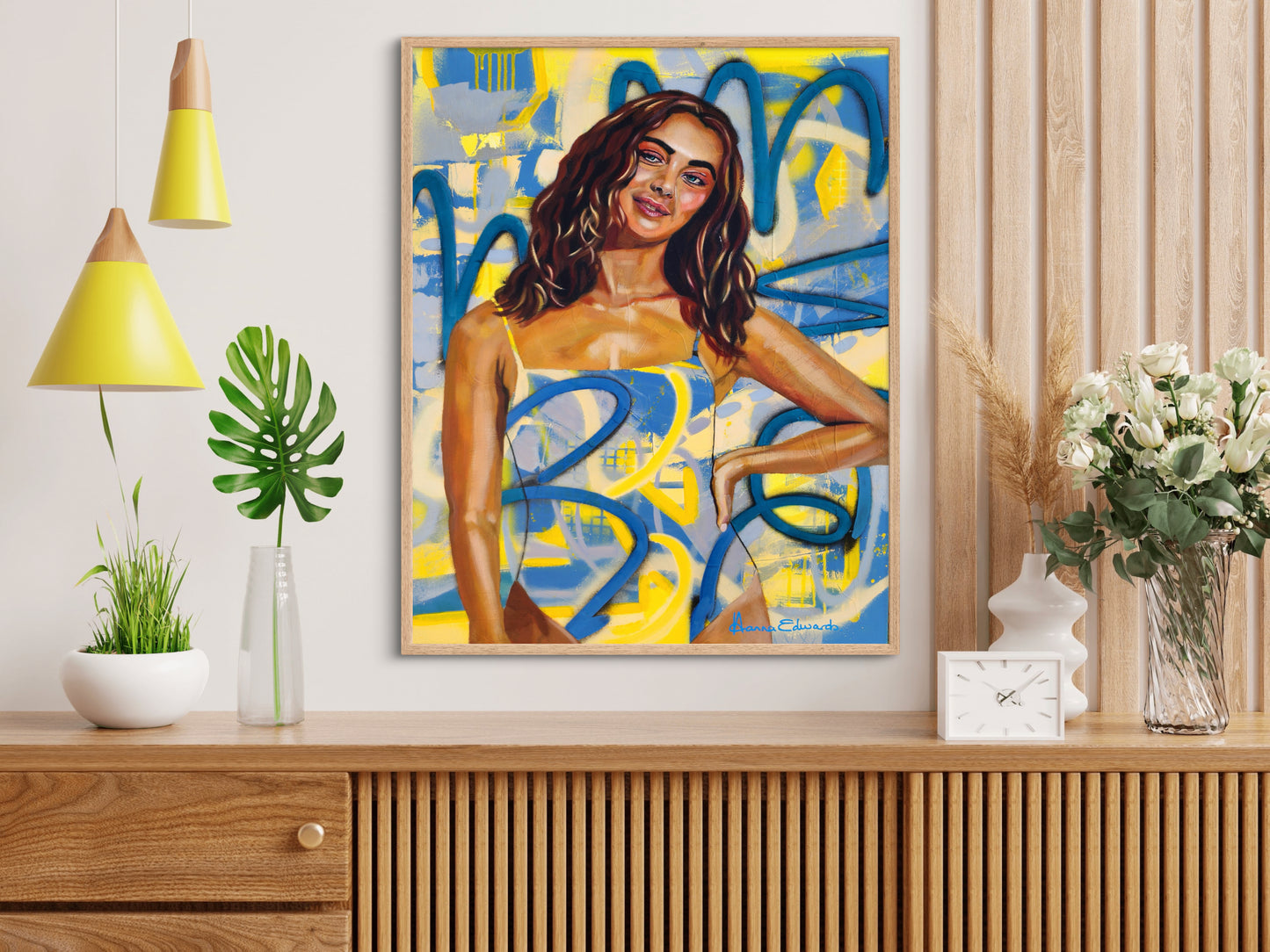 Styled scene picture in mock up frame