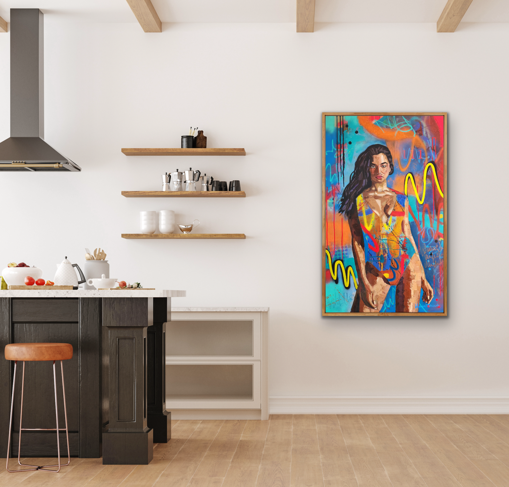 Styled scene picture in mock up frame