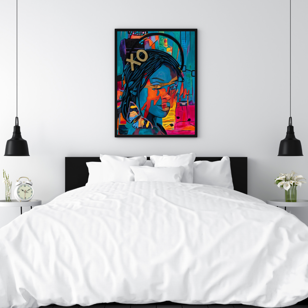 Abstract Multicolour Woman Original Painting Staged